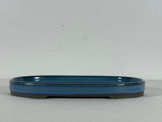 New Japanese Glazed Suiban for Suiseki Bonsai Harumatsu - 7 3/8” By 4 7/8”