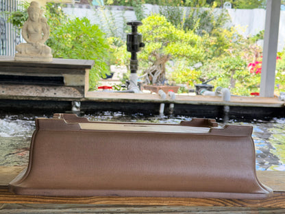 Preowned Japanese Tokoname Unglazed Rectangular Bonsai Pot Gyouzan Nakano - 21.75” By 17.5”