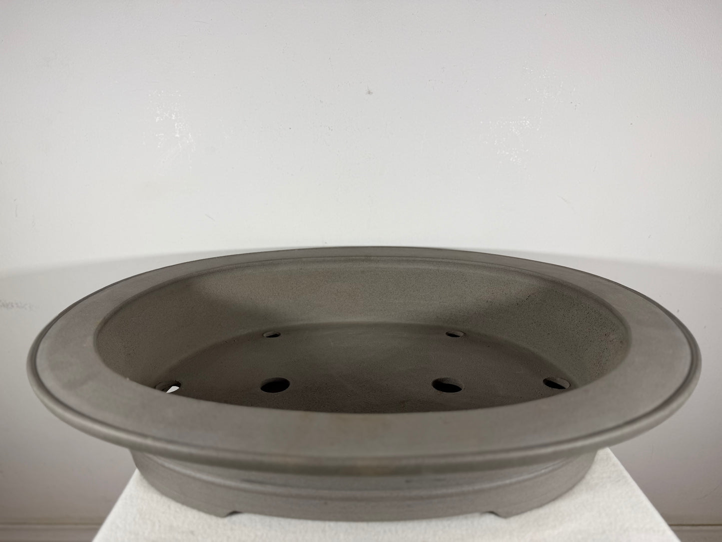 New Japanese Tokoname Unglazed Oval Bonsai Pot Kisen - 23” By 19”