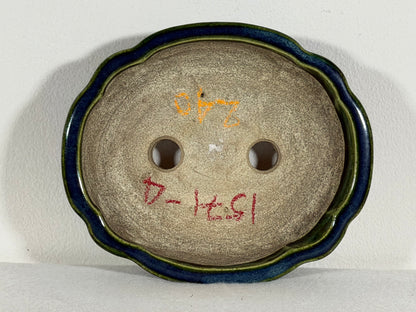 Preowned Japanese Tokoname Glazed Mokko Style Bonsai Pot Satomi - 7” By 6”