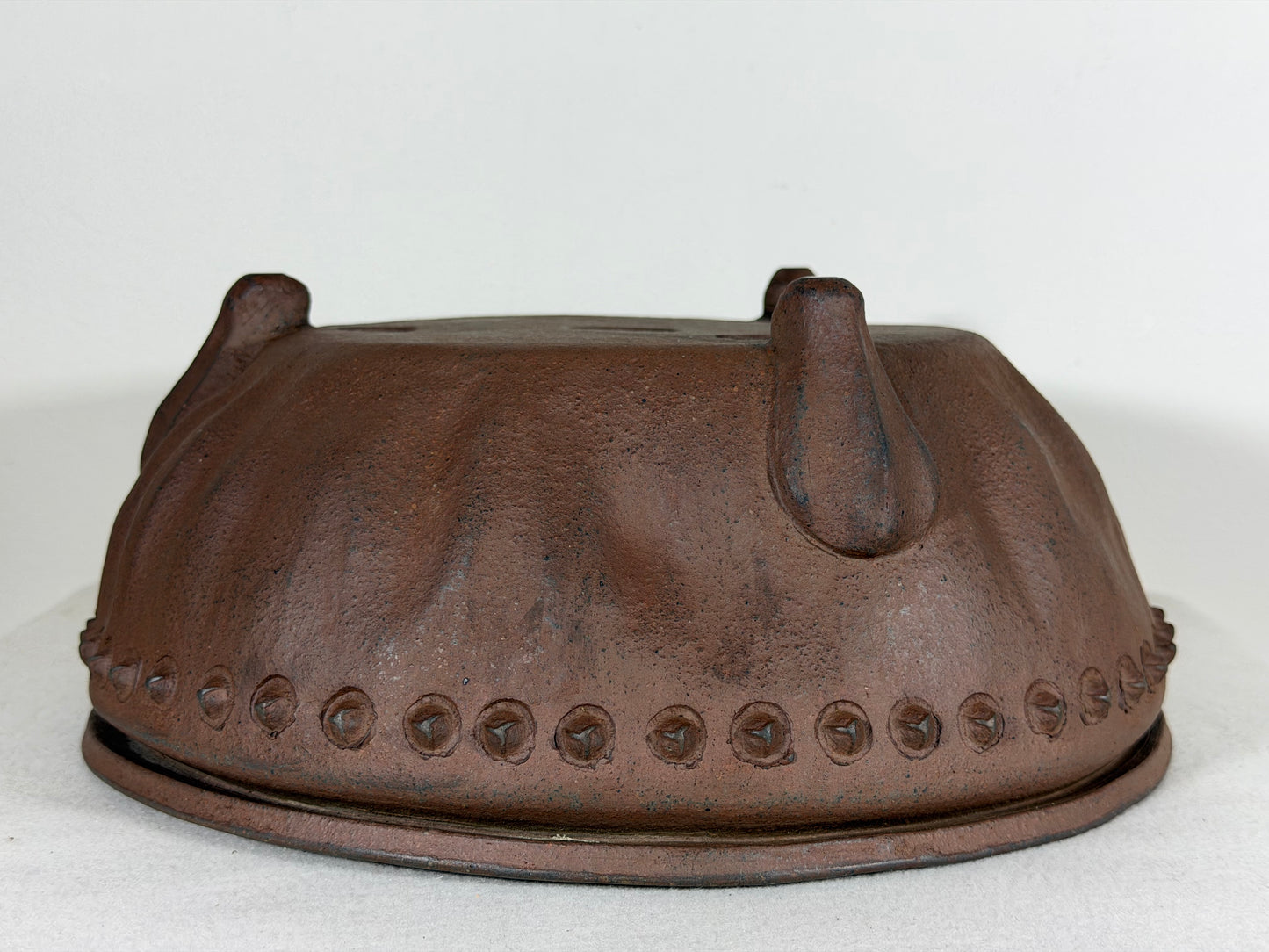 Preowned Japanese Tokoname Unglazed Round  Bonsai Pot Sensyuu - 11.75” By 5”