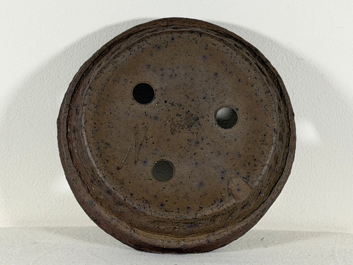 Preowned Japanese Tokoname Unglazed Nanban Style Bonsai Pot Matsushita - 8” By 2.25”