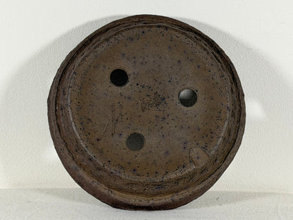 Preowned Japanese Tokoname Unglazed Nanban Style Bonsai Pot Matsushita - 8” By 2.25”