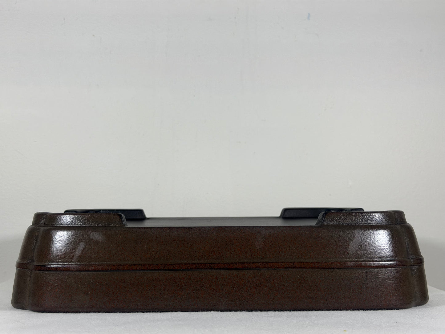 Preowned Japanese Tokoname Unglazed Rectangular Bonsai Pot Eiraku - 13.5” By 10.5”