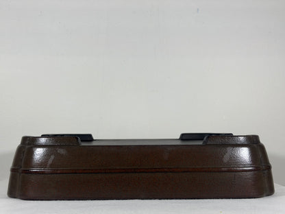 Preowned Japanese Tokoname Unglazed Rectangular Bonsai Pot Eiraku - 13.5” By 10.5”