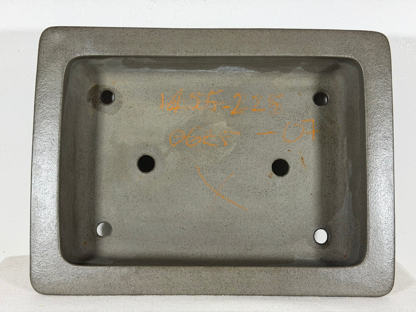 Preowned Japanese Tokoname Unglazed Rectangular Bonsai Pot Seizan - 13” By 9.5”