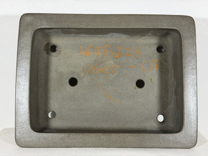 Preowned Japanese Tokoname Unglazed Rectangular Bonsai Pot Seizan - 13” By 9.5”
