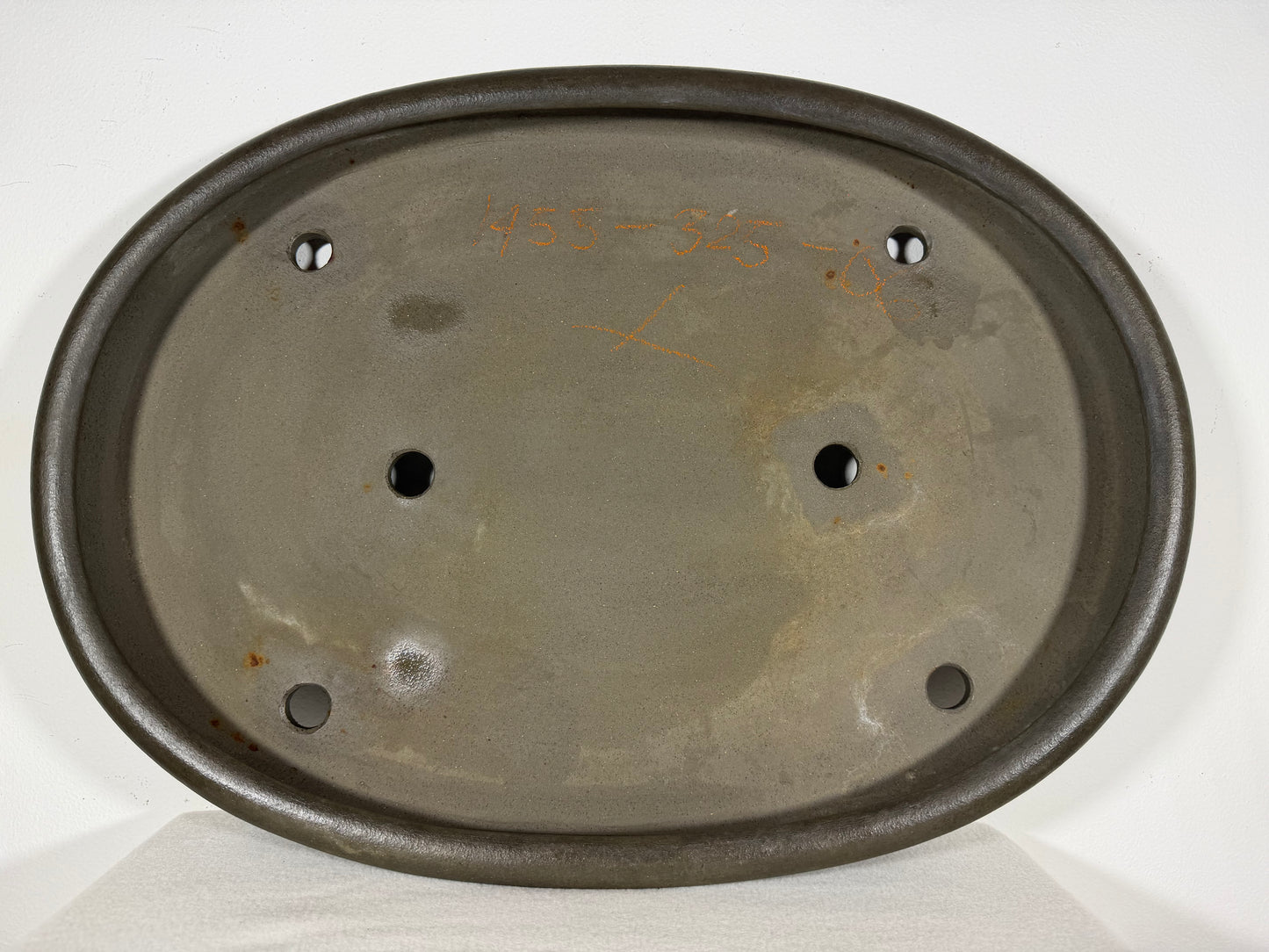 Preowned Japanese Tokoname Unglazed Shallow Oval Bonsai Pot Seizan - 20.75” By 14.75”