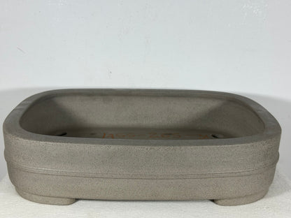 Preowned Japanese Tokoname Unglazed Rectangular Bonsai Pot Seizan - 15.25” By 11”