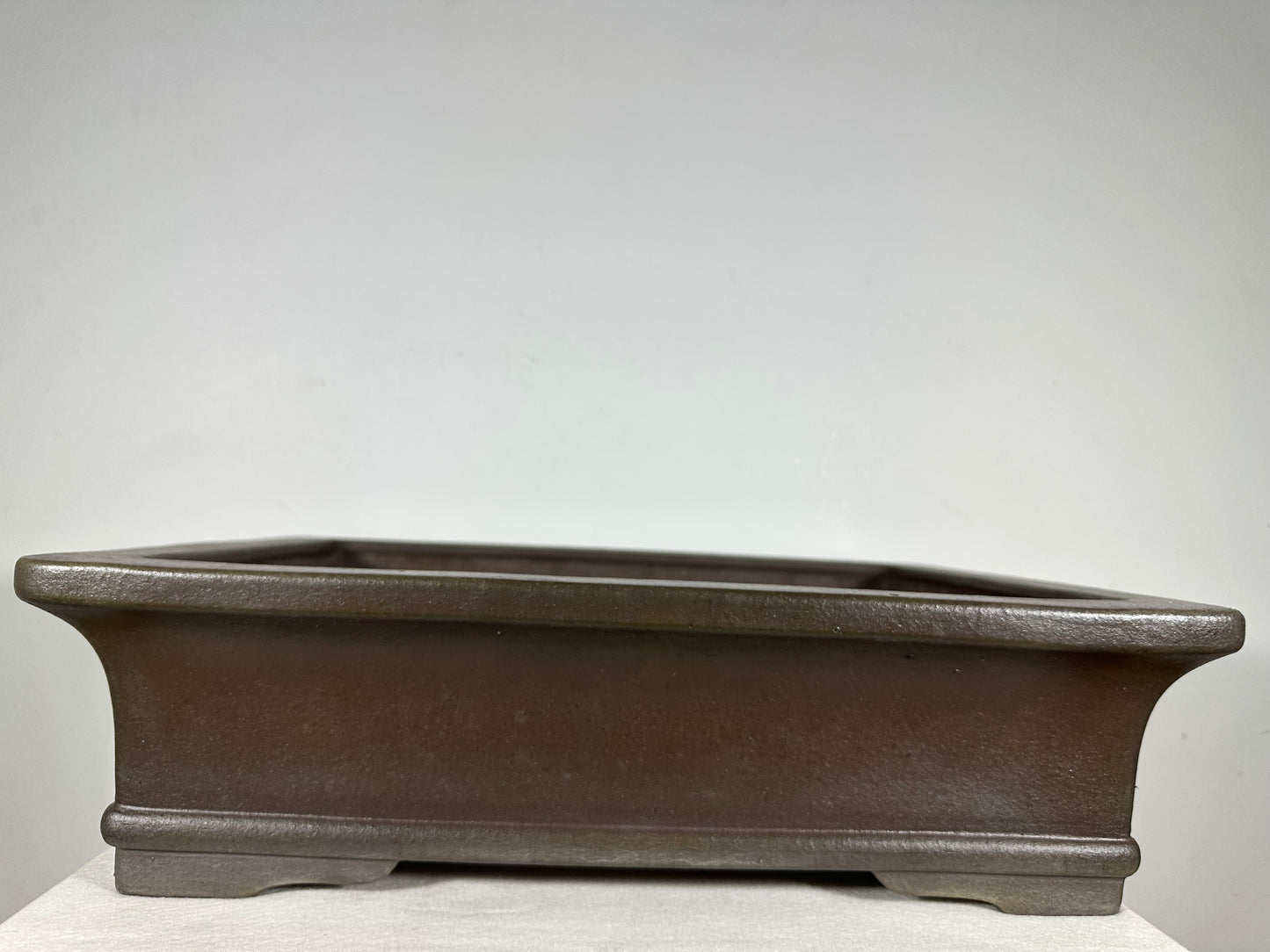Preowned Japanese Tokoname Unglazed Rectangular Bonsai Pot Yamaaki - 17.75” By 14”