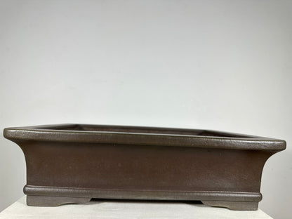 Preowned Japanese Tokoname Unglazed Rectangular Bonsai Pot Yamaaki - 17.75” By 14”