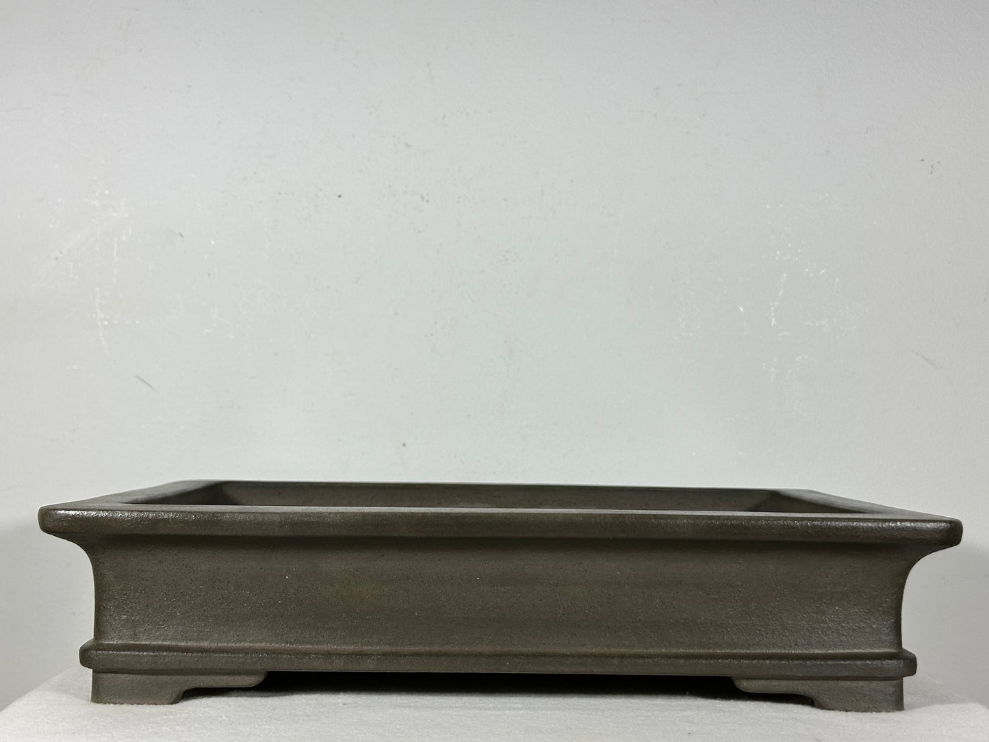 Preowned Japanese Tokoname Unglazed Rectangular Bonsai Pot Seizan - 15.25” By 11.25”