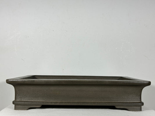 Preowned Japanese Tokoname Unglazed Rectangular Bonsai Pot Seizan - 15.25” By 11.25”
