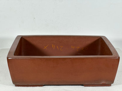 Preowned Japanese Tokoname Unglazed Rectangular Bonsai Pot - 10.5” By 8.25”