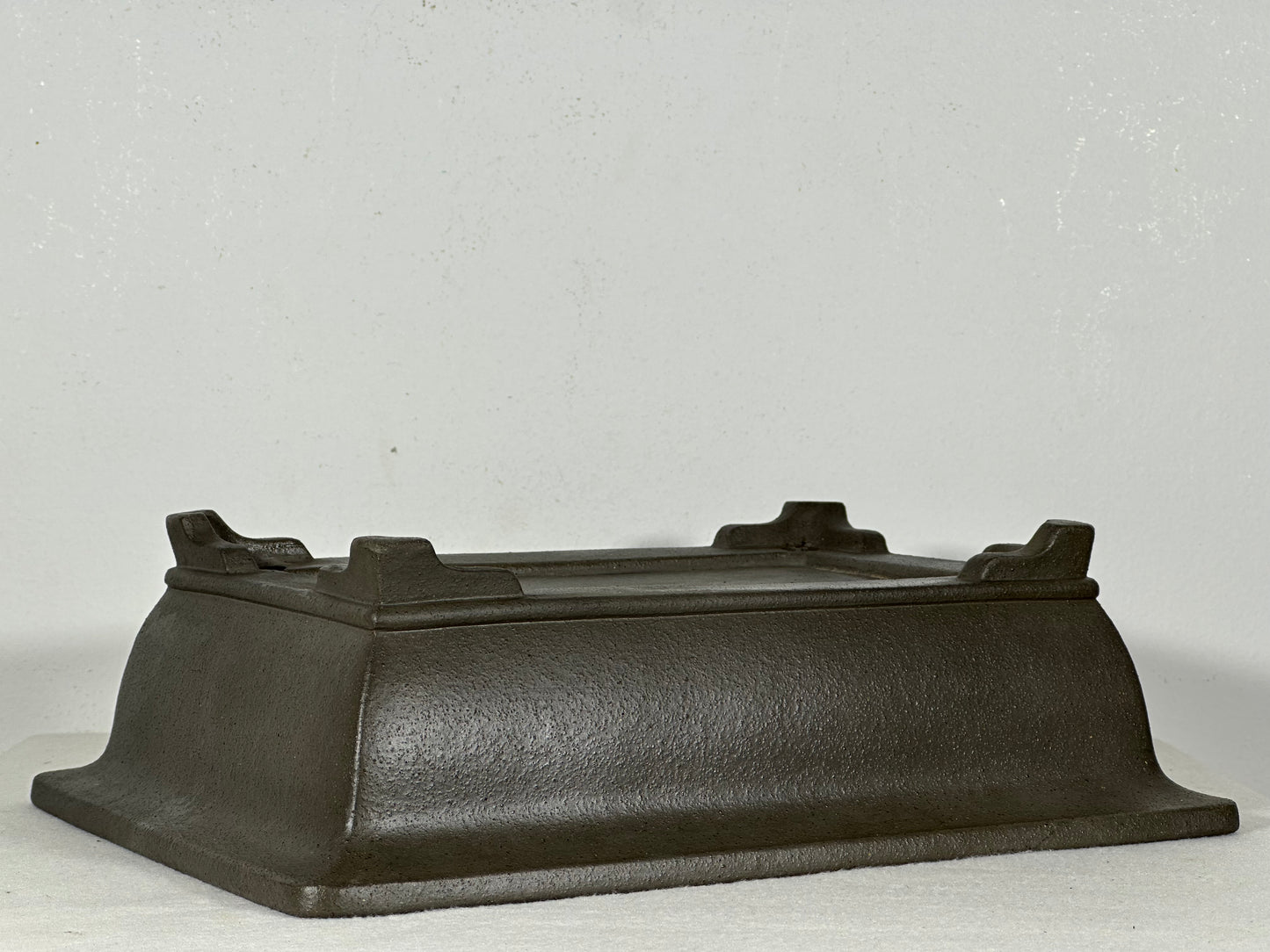 Preowned Japanese Tokoname Unglazed Rectangular Bonsai Pot Seizan - 12” By 8.5”