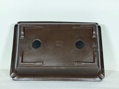 Preowned Japanese Tokoname Unglazed Rectangular Bonsai Pot with Stamps - 9.5” By 6.5”