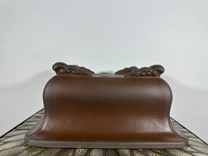 Preowned Japanese Tokoname Square Bonsai Pot Tazan - 12.75” By 6”