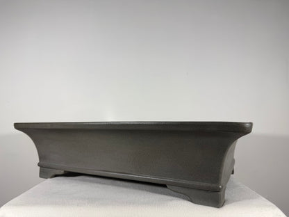 Preowned Japanese Tokoname Unglazed Rectangular Bonsai Pot Kisen - 19.5” x 14.25” x 5”