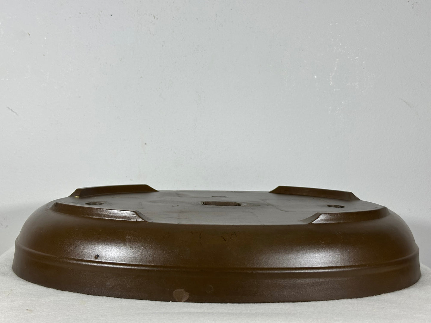 Preowned Japanese Tokoname Unglazed Oval Bonsai Pot has Stamp - 15.25” By 11.75”