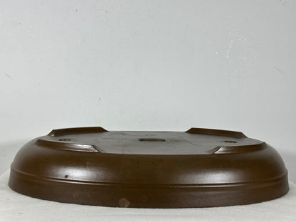 Preowned Japanese Tokoname Unglazed Oval Bonsai Pot has Stamp - 15.25” By 11.75”