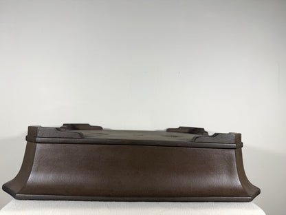 Preowned Japanese Tokoname Unglazed Rectangular Bonsai Pot Gyouzan Nakano - 19.75” By 14.5”