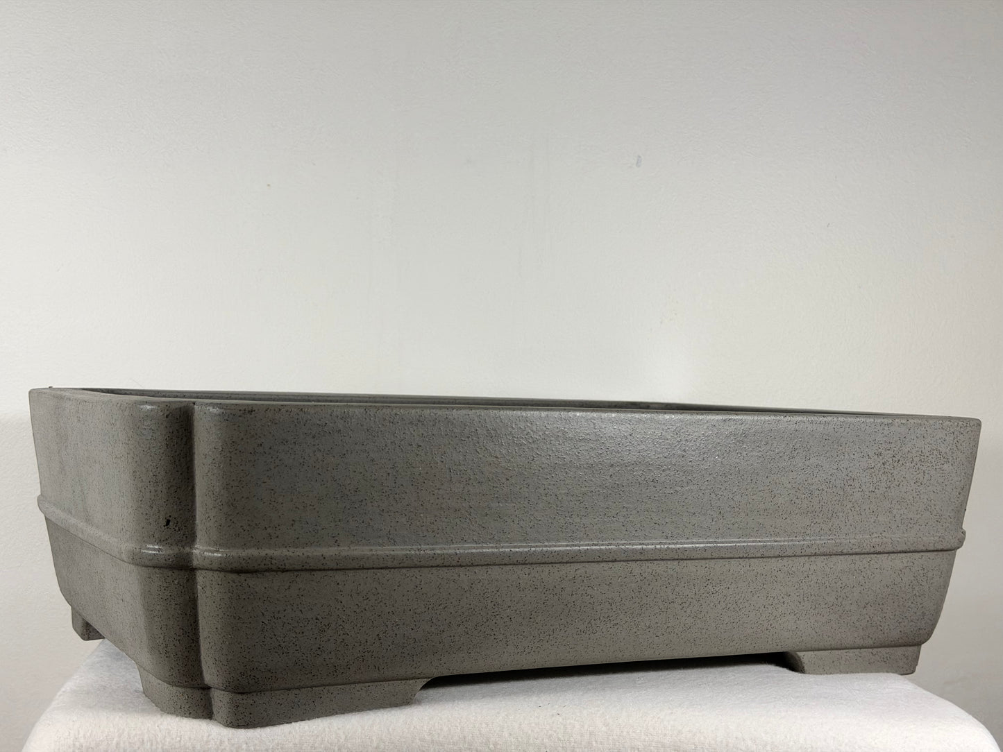 Preowned Japanese Tokoname Unglazed Rectangular Bonsai Pot Seizan - 19” By 14”