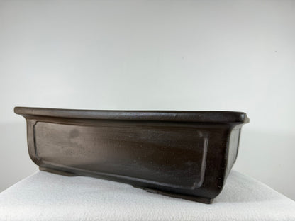 Preowned Japanese Tokoname Unglazed Rectangular Bonsai Pot - 16” By 12.75”
