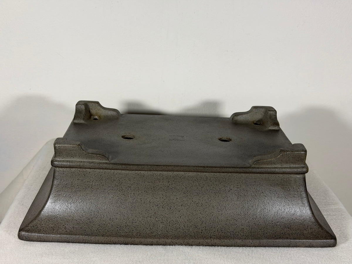 Preowned Japanese Tokoname Rectangular Bonsai Pot Seizan - 14” By 10.25”
