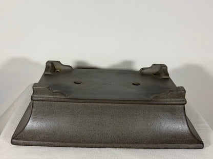 Preowned Japanese Tokoname Rectangular Bonsai Pot Seizan - 14” By 10.25”