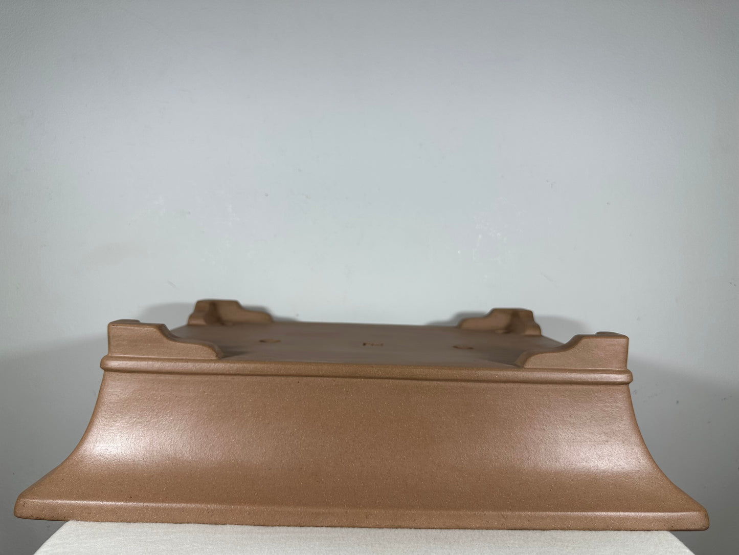 Preowned Japanese Tokoname Unglazed Rectangular Bonsai Pot Seizan - 19.5” By 14.25”