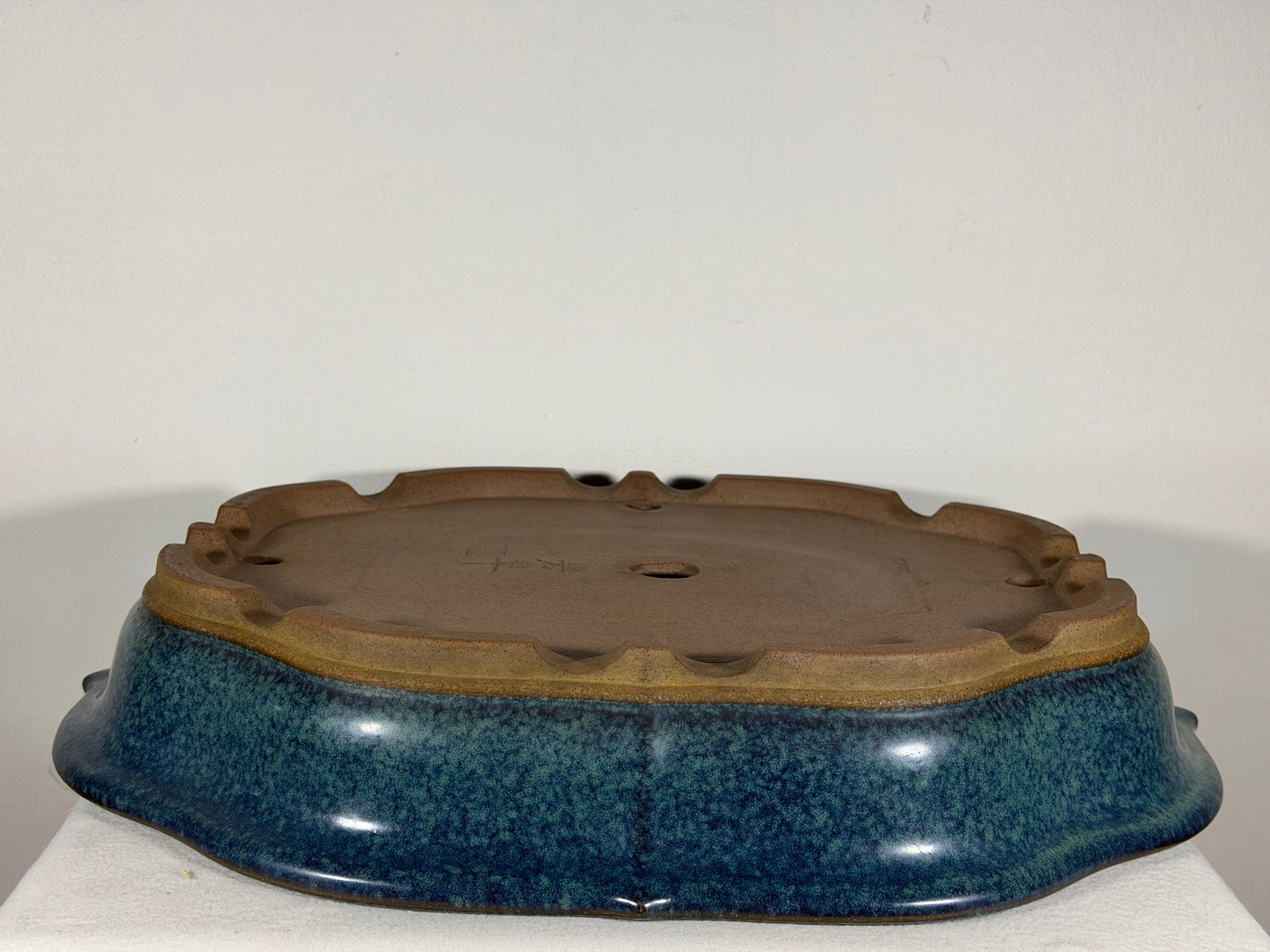 Preowned Japanese Tokoname Glazed Rinka Style Bonsai Pot Hekisui - 19” By 16.25”