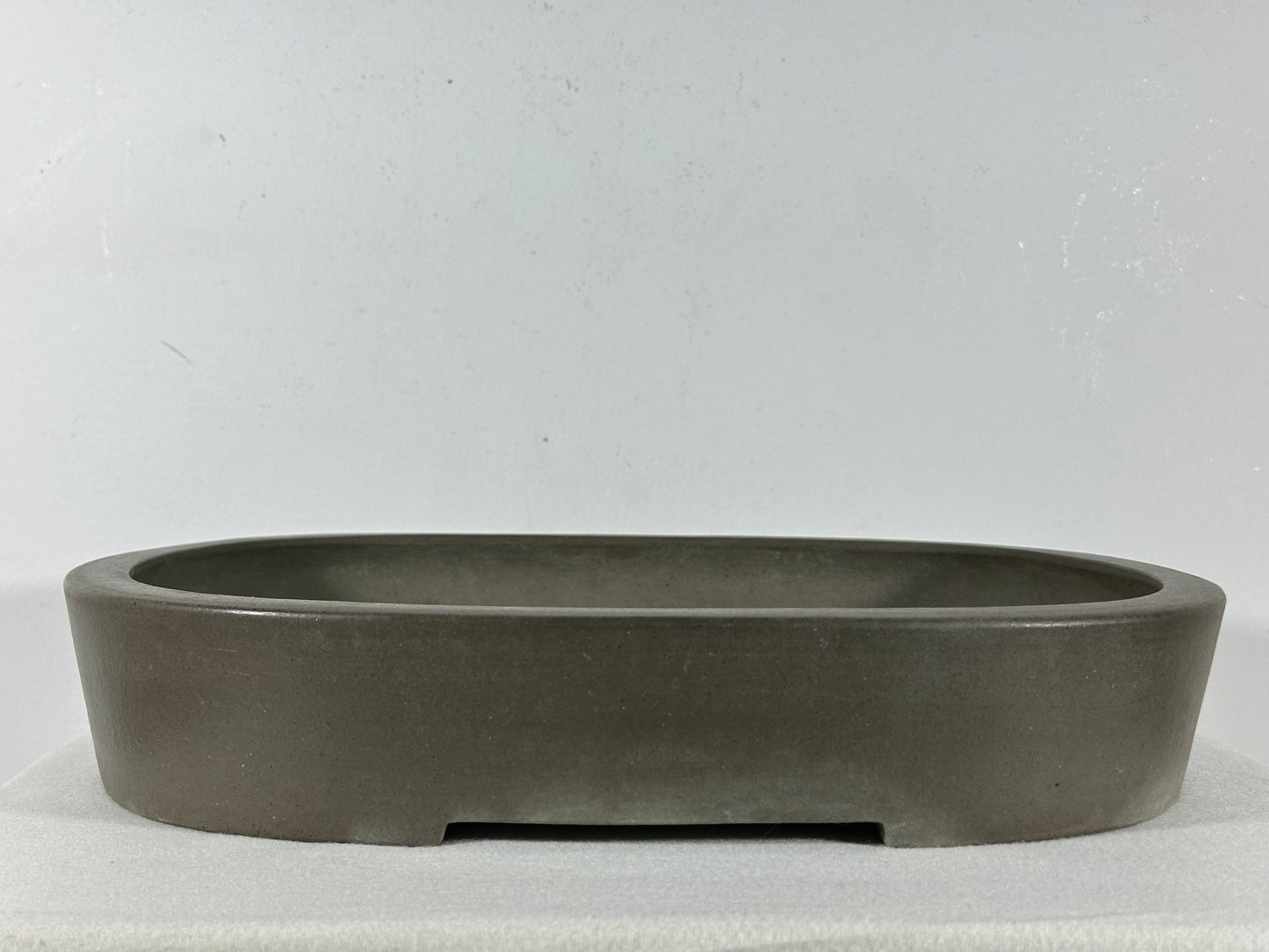 Preowned Japanese Tokoname Unglazed Oval Bonsai Pot Seizan - 14.75” By 11.75”