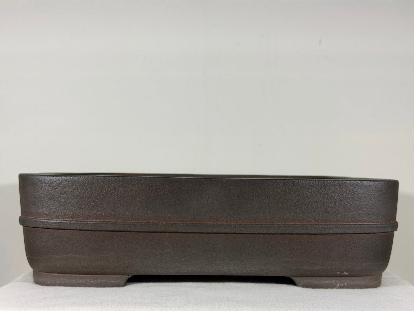 Preowned Japanese Tokoname Unglazed Rectangular Bonsai Pot Kisen - 16.25” By 12.75”
