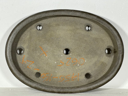 Preowned Japanese Tokoname Unglazed Oval Shallow Bonsai Pot Seizan - 11.5” By 8.25”