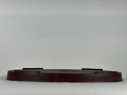 Preowned Japanese Tokoname Unglazed Shallow Oval Bonsai Pot Has Stamp - 13.25” By 9.5”