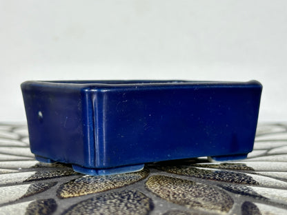 Preowned Vintage Japanese Tokoname Glazed Rectangular Bonsai Pot Jyuetu - 3.25 By 2.25”
