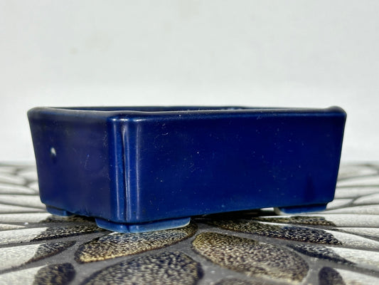 Preowned Vintage Japanese Tokoname Glazed Rectangular Bonsai Pot Jyuetu - 3.25 By 2.25”