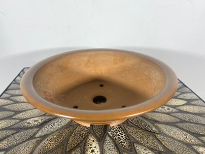 Preowned Japanese Tokoname Round Bonsai Pot Bigei - 9.5” By 2 7/8”