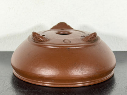 New Japanese Tokoname Unglazed Bag Style Bonsai Pot Bigei - 3.5” By 1.5”