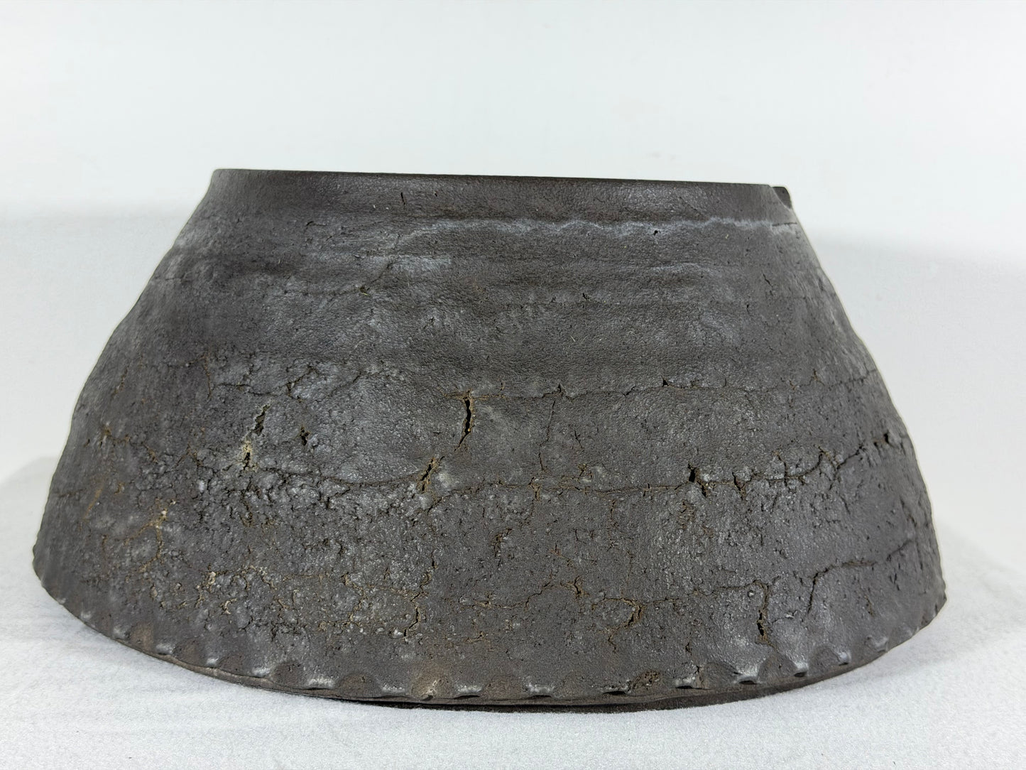 Preowned Japanese Tokoname Unglazed Round Bonsai Pot Jyuoudou - 12.25” By 5.75”