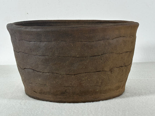 Preowned Japanese Tokoname Unglazed Round Bonsai Pot - 7.25” By 3.75”