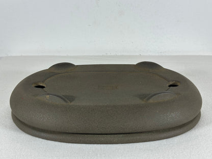 Preowned Vintage Japanese Tokoname Unglazed Bag Style Bonsai Pot Yamaaki - 9.5” By 6.25”