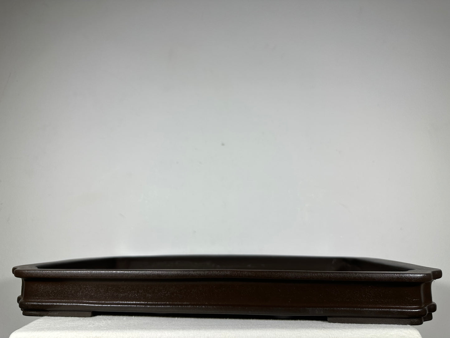 Preowned Japanese Tokoname Unglazed Rectangular Shallow Bonsai Pot Seizan - 21.5” By 14.5”