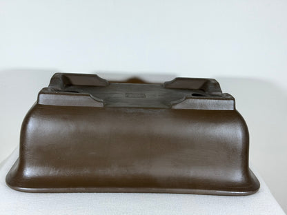 Preowned Vintage Japanese Tokoname Unglazed Rectangular Bonsai Pot Maruhei - 15.5” By 10.25”