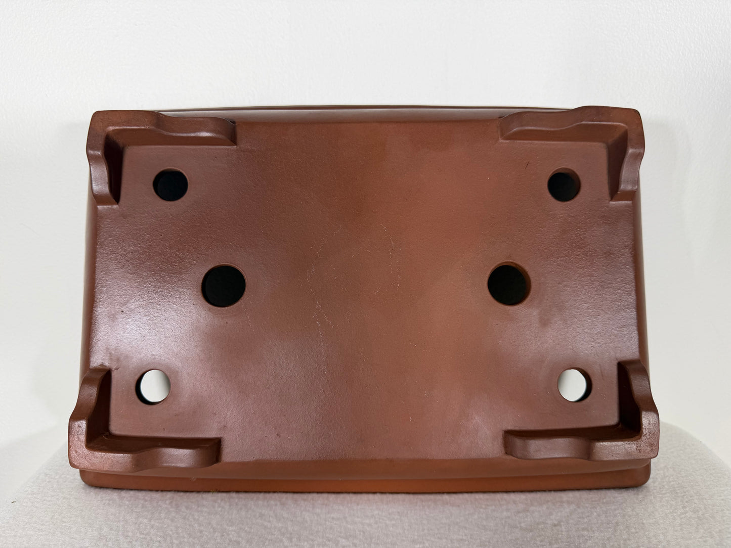 Preowned Japanese Tokoname Rectangular Unglazed Bonsai Pot - 13.25” By 9.25”