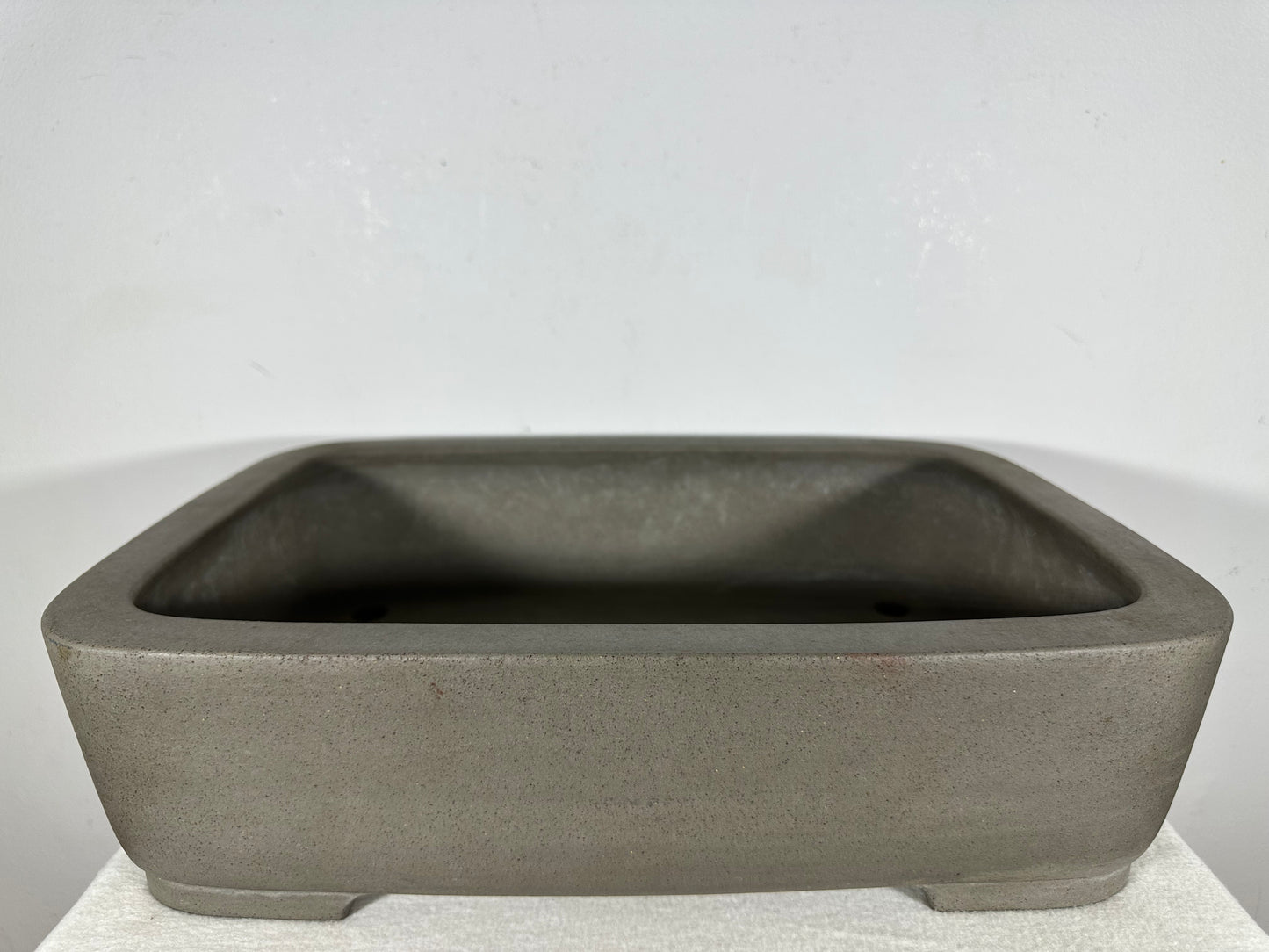 Preowned Japanese Tokoname Unglazed Rectangular Bonsai Pot Seizan - 16.25” By 11.75”
