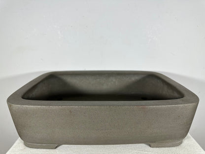 Preowned Japanese Tokoname Unglazed Rectangular Bonsai Pot Seizan - 16.25” By 11.75”