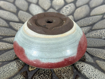 Preowned Japanese Tokoname Glazed Round Bonsai Pot with patina - 3.75” By 2.75”