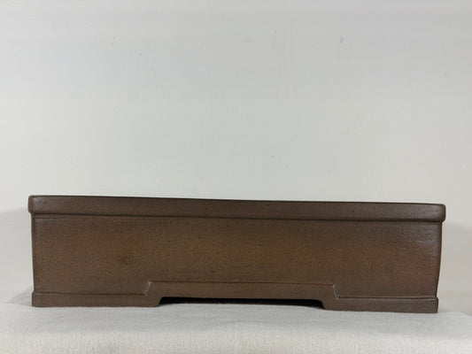 Preowned Japanese Tokoname Unglazed Rectangular Bonsai Pot Seibun - 15” By 11”