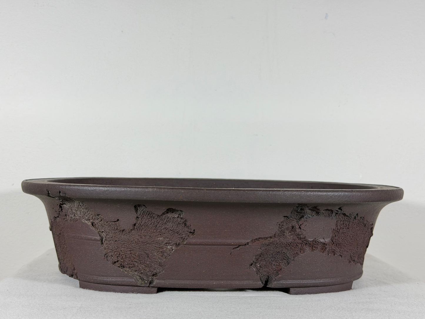 Preowned Japanese Tokoname Unglazed Bonsai Pot Jyuuoudou - 15” By 12”